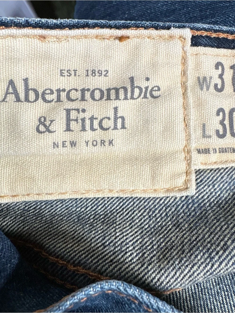 Abercrombie & Fitch Jeans Men’s 31x30 Blue 90s Classic Straight Button Fly Dark